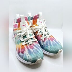 Girl's‎ PUMA Enzo 2 Tie Dye Lace Up Running Sneakers Size 7C 195412-01